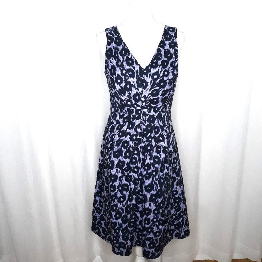 Lafayette 148 New York Duncan Leopard Print Twist Waist A-Line Dress